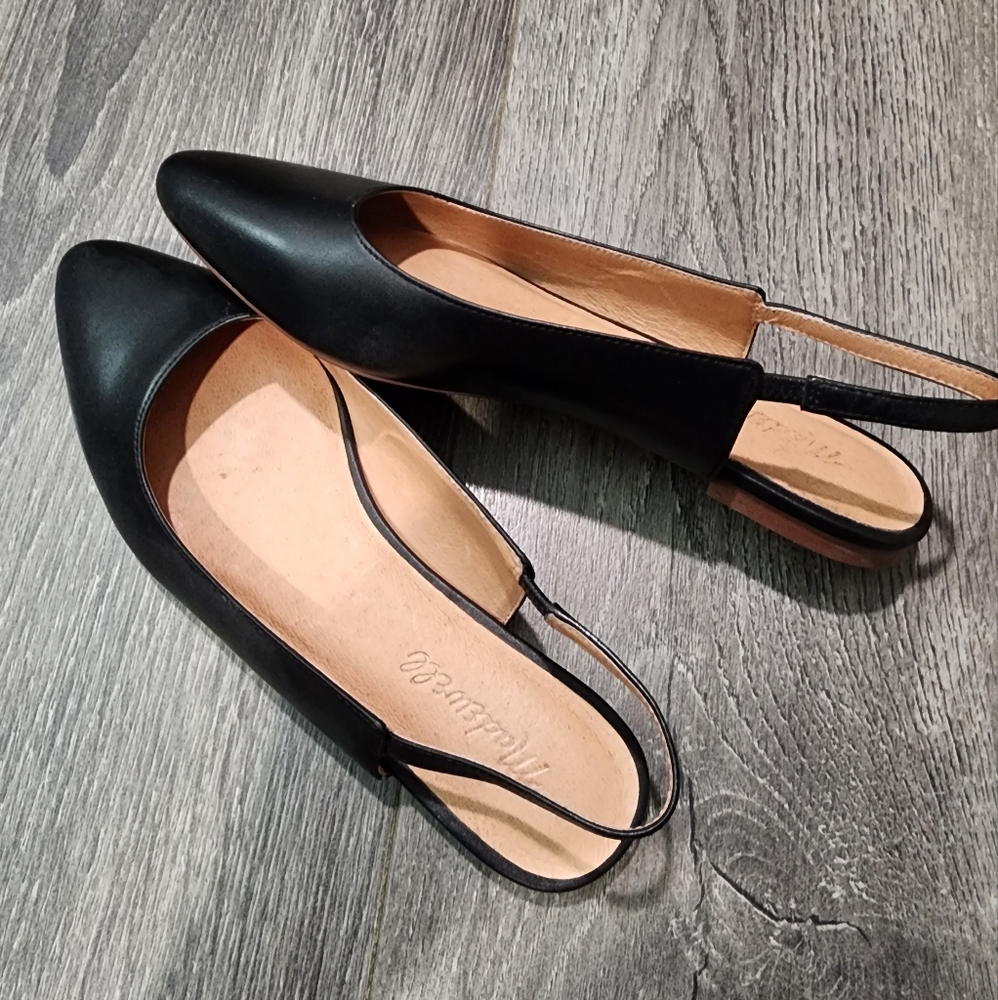 EUC Madewell Leather Slingback Flats - Picture 1 of 3